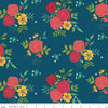 21" End of Bolt - SALE Market Street Main C14120 Navy - Riley Blake Designs - Floral Flowers - Quilting Cotton Fabric