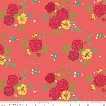 SALE Market Street Main C14120 Tea Rose - Riley Blake Designs - Floral Flowers - Quilting Cotton Fabric
