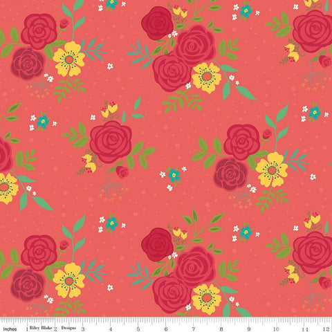 SALE Market Street Main C14120 Tea Rose by Riley Blake Designs - Floral Flowers - Quilting Cotton Fabric