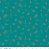 SALE Market Street Embroidery C14126 Teal - Riley Blake Designs - Dots Floral Outlined Flowers Leaves - Quilting Cotton Fabric