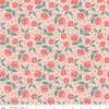 SALE Afternoon Tea Stitched Flowers C14033 Peaches 'n Cream - Riley Blake Designs - Floral Pixelated Flowers - Quilting Cotton Fabric