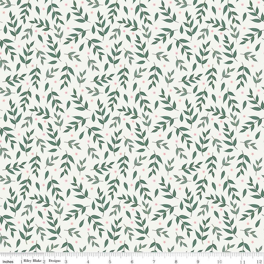 SALE Afternoon Tea Leaves C14037 Sand by Riley Blake Designs - Leaf Sprigs - Quilting Cotton Fabric