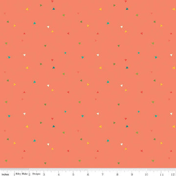 SALE Market Street Triangles C14127 Coral - Riley Blake Designs - Quilting Cotton Fabric