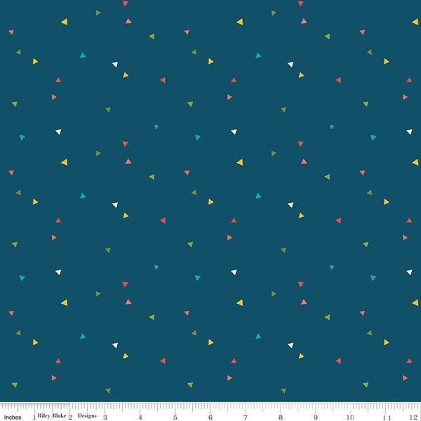 SALE Market Street Triangles C14127 Navy - Riley Blake Designs - Quilting Cotton Fabric