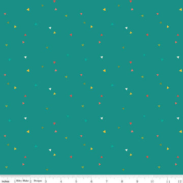 SALE Market Street Triangles C14127 Teal - Riley Blake Designs - Quilting Cotton Fabric