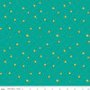 24" End of Bolt - Market Street Flower Grid C14128 Teal - Riley Blake - Floral Flowers Blossoms Dots Diagonal Grid - Quilting Cotton Fabric