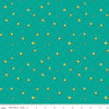 Fat Quarter End of Bolt -  Market Street Flower Grid C14128 Teal - Riley Blake - Floral Flowers Blossoms Dots - Quilting Cotton Fabric