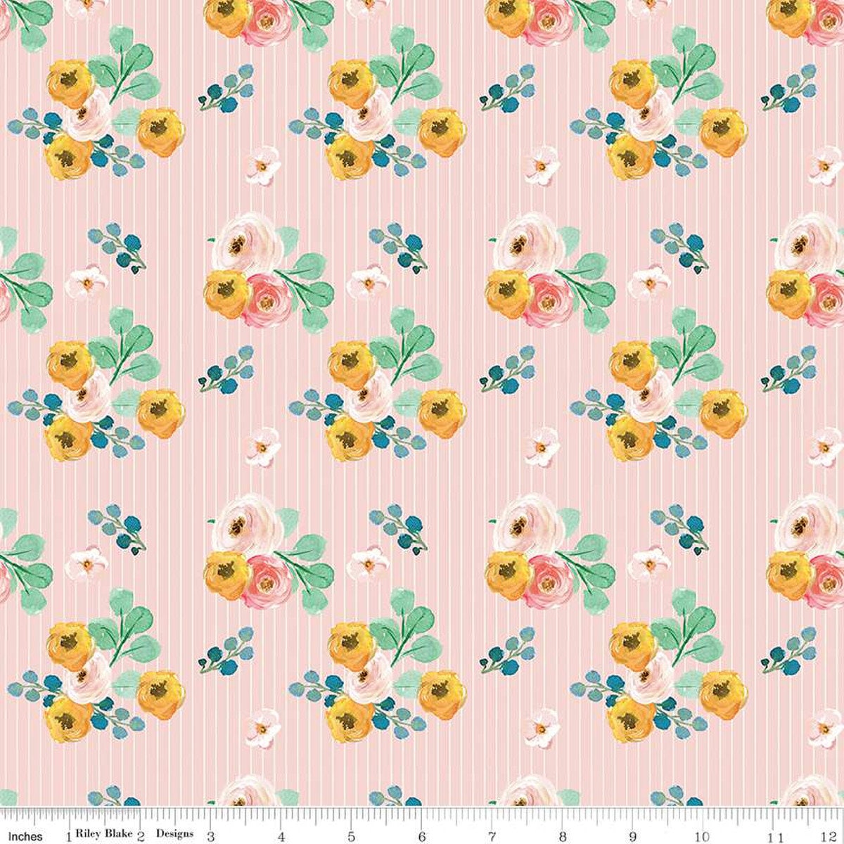 Spring Gardens Bouquets C14111 Pink - Riley Blake Designs - Floral Flo ...