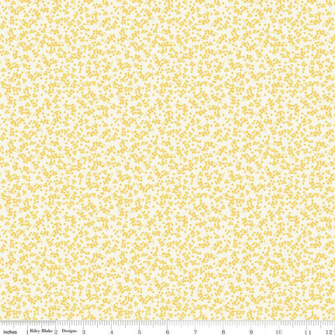 Spring Gardens Ditsy Floral C14115 Cream by Riley Blake Designs - Yellow Flowers - Quilting Cotton Fabric