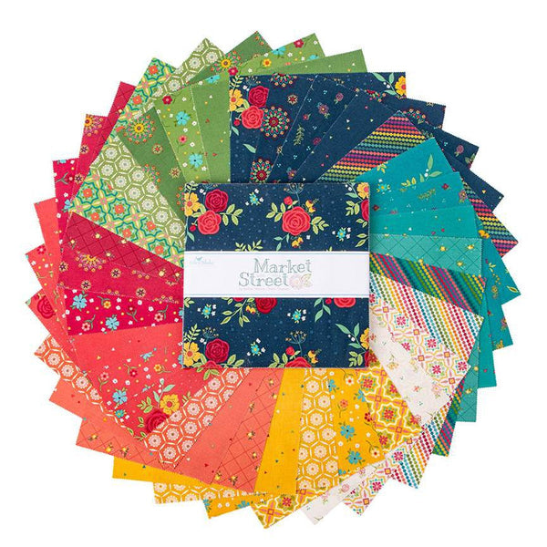 Market Street Layer Cake 10" Stacker Bundle - Riley Blake Designs - 42 piece Precut Pre cut - Floral - Quilting Cotton Fabric