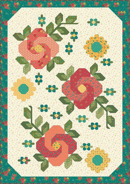 SALE Midnight Rose Garden Quilt PATTERN P154 by Heather Peterson - Riley Blake Designs - INSTRUCTIONS Only - Pieced No Y Seams