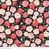 SALE My Valentine Main C14150 Black - Riley Blake Designs - Floral Flowers Leaves Valentine's Day Valentines - Quilting Cotton Fabric