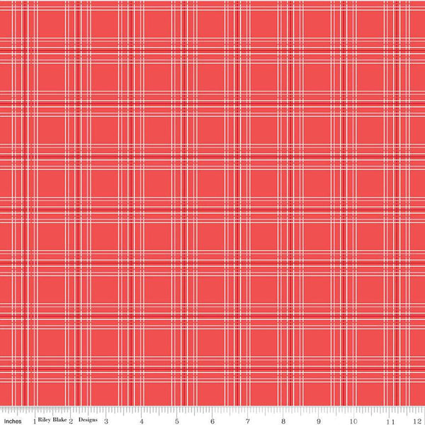 CLEARANCE My Valentine Plaid C14155 Red by Riley Blake Designs - Valentine's Day Valentines - Quilting Cotton Fabric