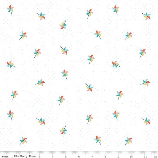 DEAL Hush Hush 3 Pinwheel Party C14069 - Riley Blake Designs - Pinwwheels Pin Dots Low-Volume - Quilting Cotton Fabric