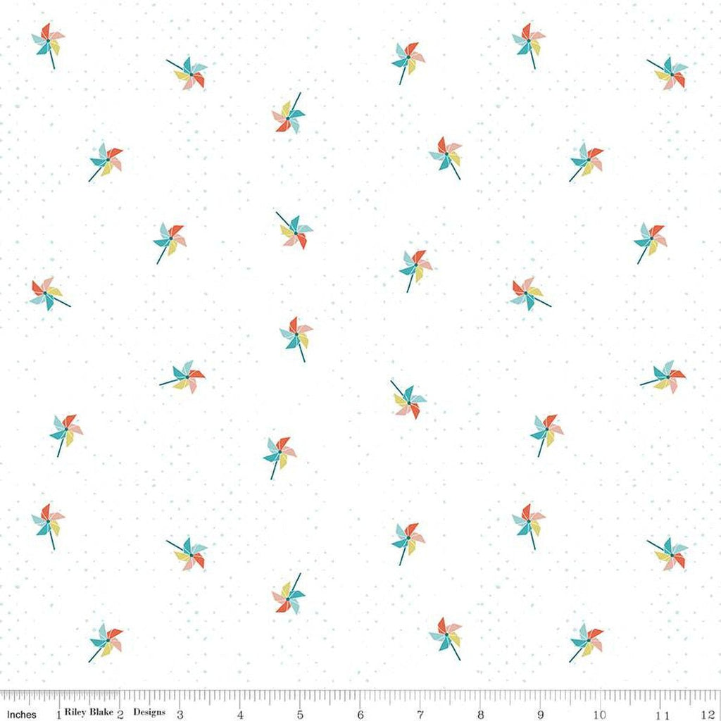 SALE Hush Hush 3 Pinwheel Party C14069 by Riley Blake Designs - Pinwwheels Pin Dots Low-Volume - Quilting Cotton Fabric