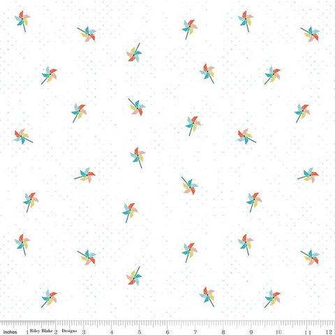 SALE Hush Hush 3 Pinwheel Party C14069 by Riley Blake Designs - Pinwwheels Pin Dots Low-Volume - Quilting Cotton Fabric