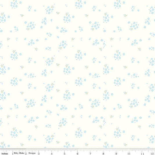 Hush Hush 3 Awesome Blossom C14077 - Riley Blake Designs - Floral Flowers Low-Volume - Quilting Cotton Fabric