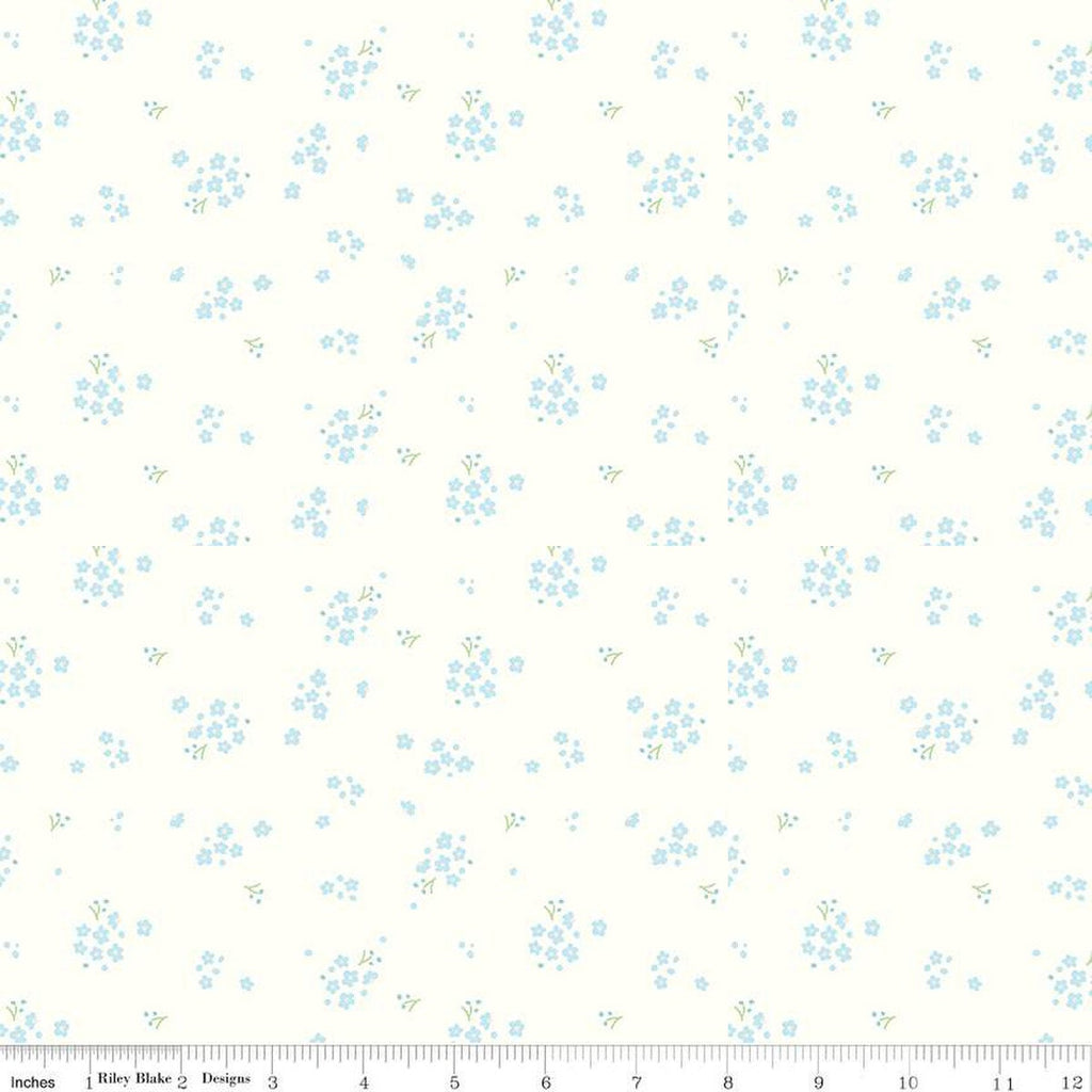 SALE Hush Hush 3 Awesome Blossom C14077 by Riley Blake Designs - Floral Flowers Low-Volume - Quilting Cotton Fabric