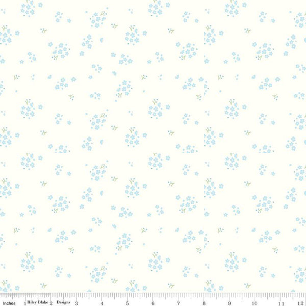 SALE Hush Hush 3 Awesome Blossom C14077 by Riley Blake Designs - Floral Flowers Low-Volume - Quilting Cotton Fabric