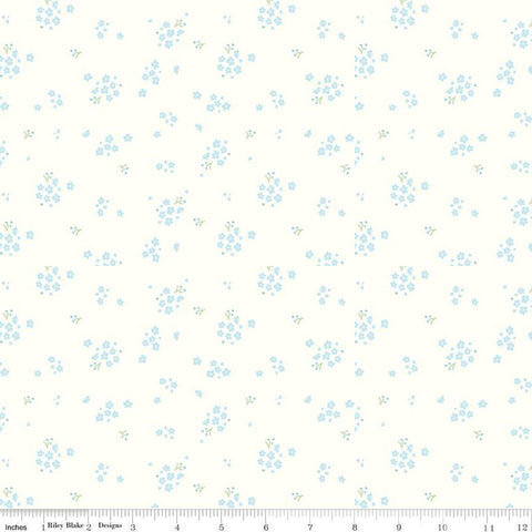 SALE Hush Hush 3 Awesome Blossom C14077 by Riley Blake Designs - Floral Flowers Low-Volume - Quilting Cotton Fabric