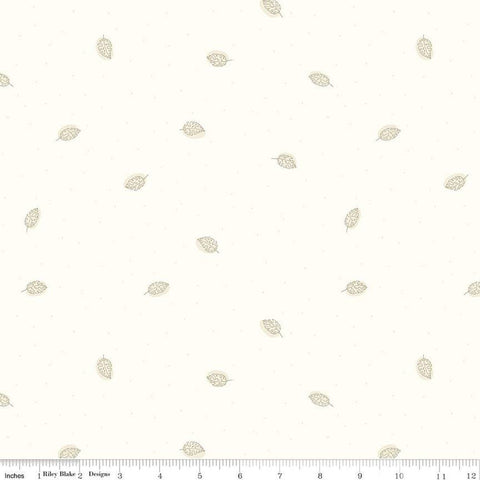 CLEARANCE Hush Hush 3 Leaf Your Mark C14078 by Riley Blake Designs - Leaves Low-Volume - Quilting Cotton Fabric