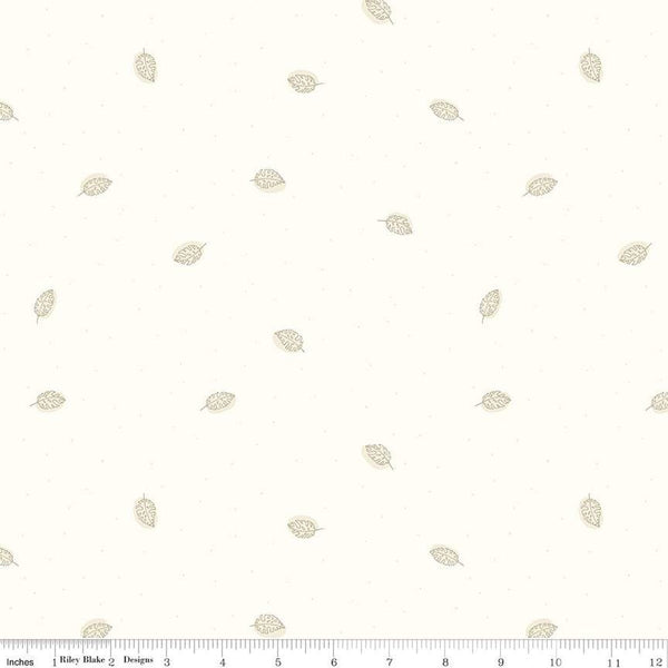 SALE Hush Hush 3 Leaf Your Mark C14078 by Riley Blake Designs - Leaves Low-Volume - Quilting Cotton Fabric