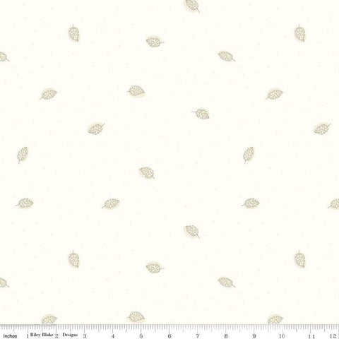 CLEARANCE Hush Hush 3 Leaf Your Mark C14078 by Riley Blake Designs - Leaves Low-Volume - Quilting Cotton Fabric