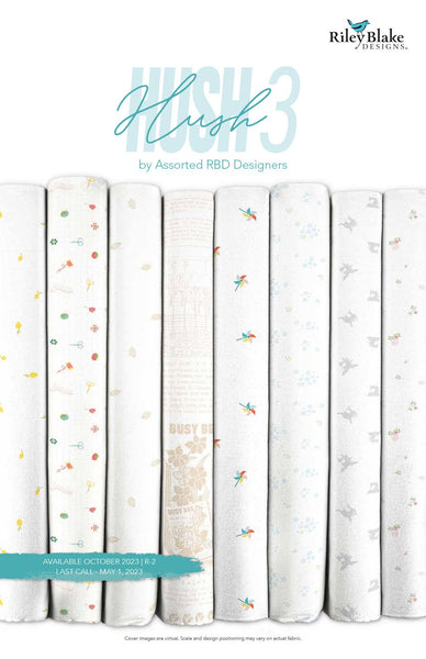 SALE Hush Hush 3 Fat Quarter Bundle 21 pieces - Riley Blake Designs - Pre cut Precut - Low-Volume - Quilting Cotton Fabric