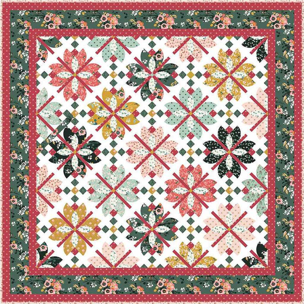 SALE Flowers Through the Lattice Boxed Quilt Kit KT-14050 - Riley Blake Designs - Box Pattern Fabric - Porch Swing - Quilting Cotton