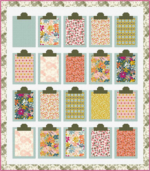 SALE At a Glance Quilt PATTERN P180 by Wendy Sheppard - Riley Blake Designs - INSTRUCTIONS Only - Pieced Clipboards