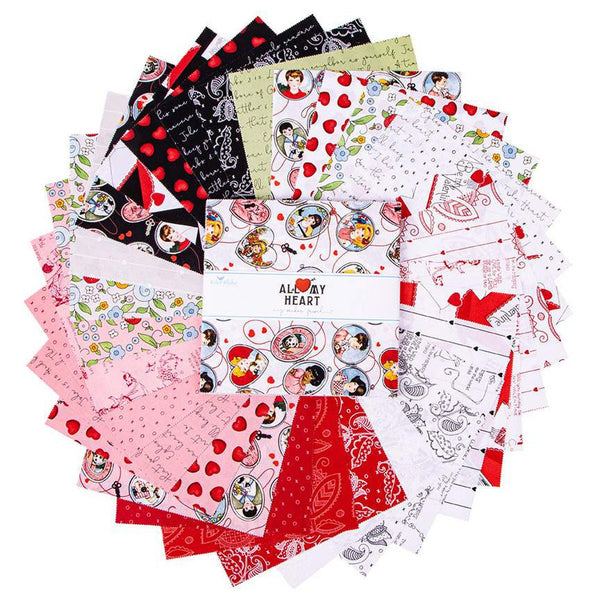 SALE All My Heart Layer Cake 10" Stacker Bundle - Riley Blake Designs - 42 piece Precut Pre cut - Valentine's Day - Quilting Cotton Fabric