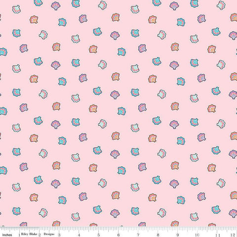 SALE Mer-Mazing Seashells C14193 Pink by Riley Blake Designs - Shells - Quilting Cotton Fabric