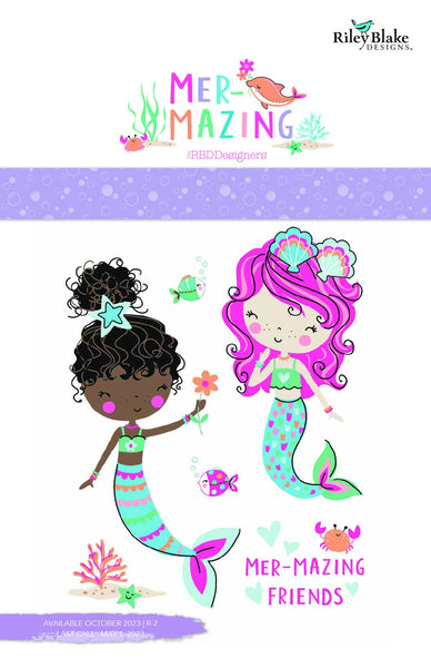 Mer-Mazing Charm Pack 5" Stacker Bundle - Riley Blake Designs - 42 piece Precut Pre cut - Mermaids - Quilting Cotton Fabric