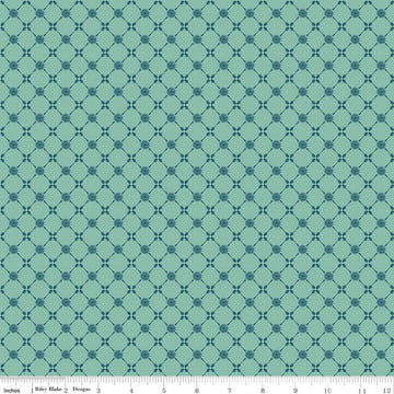 Afternoon Tea Floral Spoons C14034 Scrubs - Riley Blake Designs - Lattice Grid Flowers - Quilting Cotton Fabric