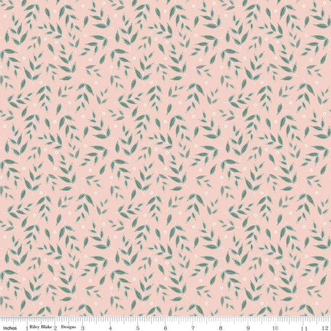 SALE Afternoon Tea Leaves C14037 Peaches 'n Cream by Riley Blake Designs - Leaf Sprigs - Quilting Cotton Fabric