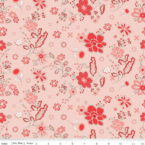 SALE I Love Us Main C13960 Blush by Riley Blake Designs - Valentine's Day Valentines Floral Flowers - Quilting Cotton Fabric
