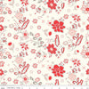 SALE I Love Us Main C13960 Cream - Riley Blake Designs - Valentine's Day Valentines Floral Flowers - Quilting Cotton Fabric