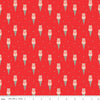 Fat Quarter End of Bolt - CLEARANCE I Love Us Cones C13961 Red by Riley Blake - Valentine's Day Valentines Ice Cream Cones - Quilting Cotton