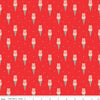 25" End of Bolt - CLEARANCE I Love Us Cones Red Ice Cream Valentine Fabric - C13961 - Riley Blake Quilting Cotton Fabric