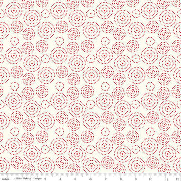 Fat Quarter End of Bolt - I Love Us Circle Dots C13965 Cream by Riley Blake - Valentine's Day Valentines Circles - Quilting Cotton Fabric