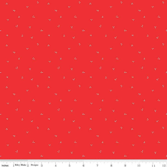 Fat Quarter End of Bolt - SALE I Love Us Sprinkles C13967 Red by Riley Blake - Valentine's Day Clusters of Confetti - Quilting Cotton Fabric