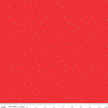 Fat Quarter End of Bolt - SALE I Love Us Sprinkles C13967 Red by Riley Blake - Valentine's Day Clusters of Confetti - Quilting Cotton Fabric