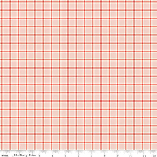 SALE I Love Us Plaid C13968 Blush by Riley Blake Designs - Valentine's Day Valentines - Quilting Cotton Fabric