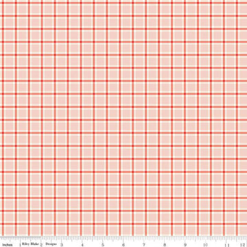 Fat Quarter End of Bolt - SALE I Love Us Plaid C13968 Blush by Riley Blake Designs - Valentine's Day Valentines - Quilting Cotton Fabric