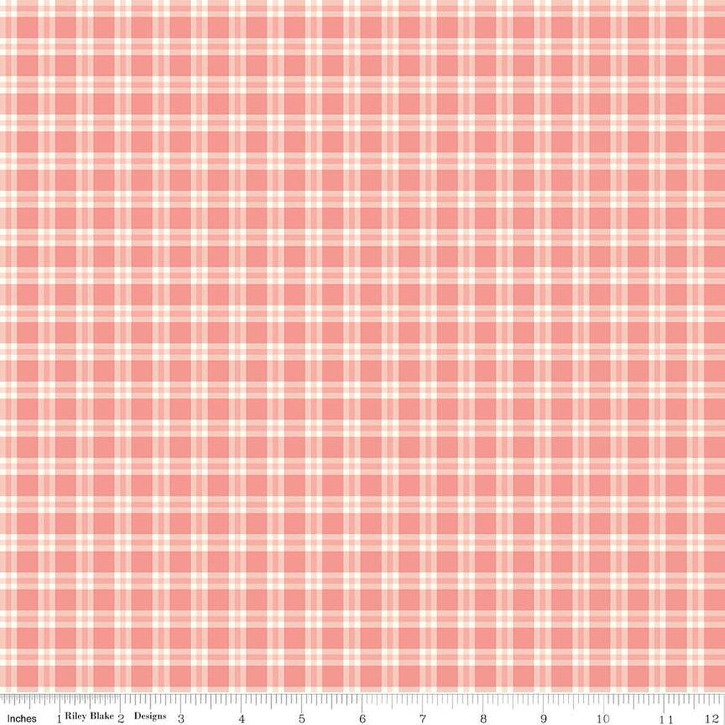 I Love Us Plaid C13968 Coral by Riley Blake Designs - Valentine's Day Valentines - Quilting Cotton Fabric