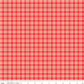 SALE I Love Us Plaid C13968 Red - Riley Blake Designs - Valentine's Day Valentines - Quilting Cotton Fabric