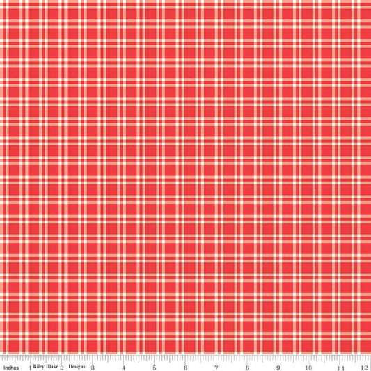 DEAL I Love Us Plaid C13968 Red - Riley Blake Designs - Valentine's Day Valentines - Quilting Cotton Fabric