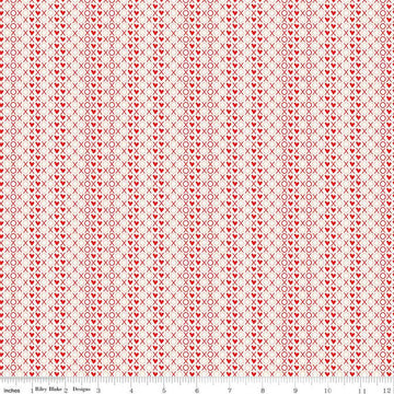 SALE I Love Us XOX C13969 Cream  - Riley Blake Designs - Valentine's Day Valentines Hearts X's O's - Quilting Cotton Fabric