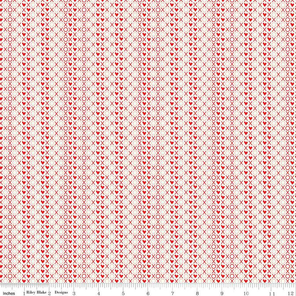 I Love Us XOX C13969 Cream  - Riley Blake Designs - Valentine's Day Valentines Hearts X's O's - Quilting Cotton Fabric