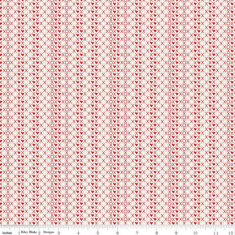 I Love Us XOX C13969 Cream  - Riley Blake Designs - Valentine's Day Valentines Hearts X's O's - Quilting Cotton Fabric
